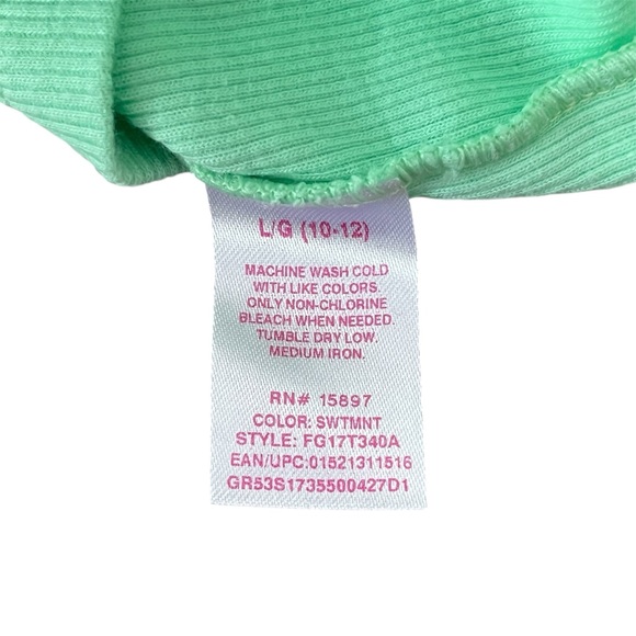 Faded Glory Girls Large 10-12 Ribbed Tank Top Green Mint - Picture 3 of 3